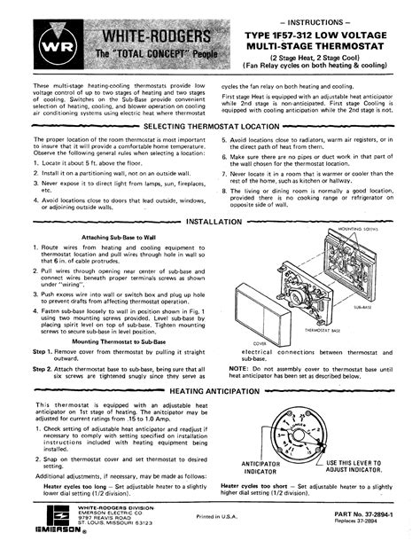 White Rodgers 1F57-312 Thermostat User Manual.php
